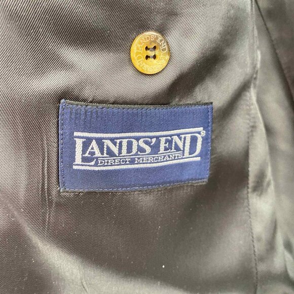 Lands' End Sport Coat Blazer Mens 40L Gray Wool Single Notch Lapel Pockets Lined - Picture 6 of 9